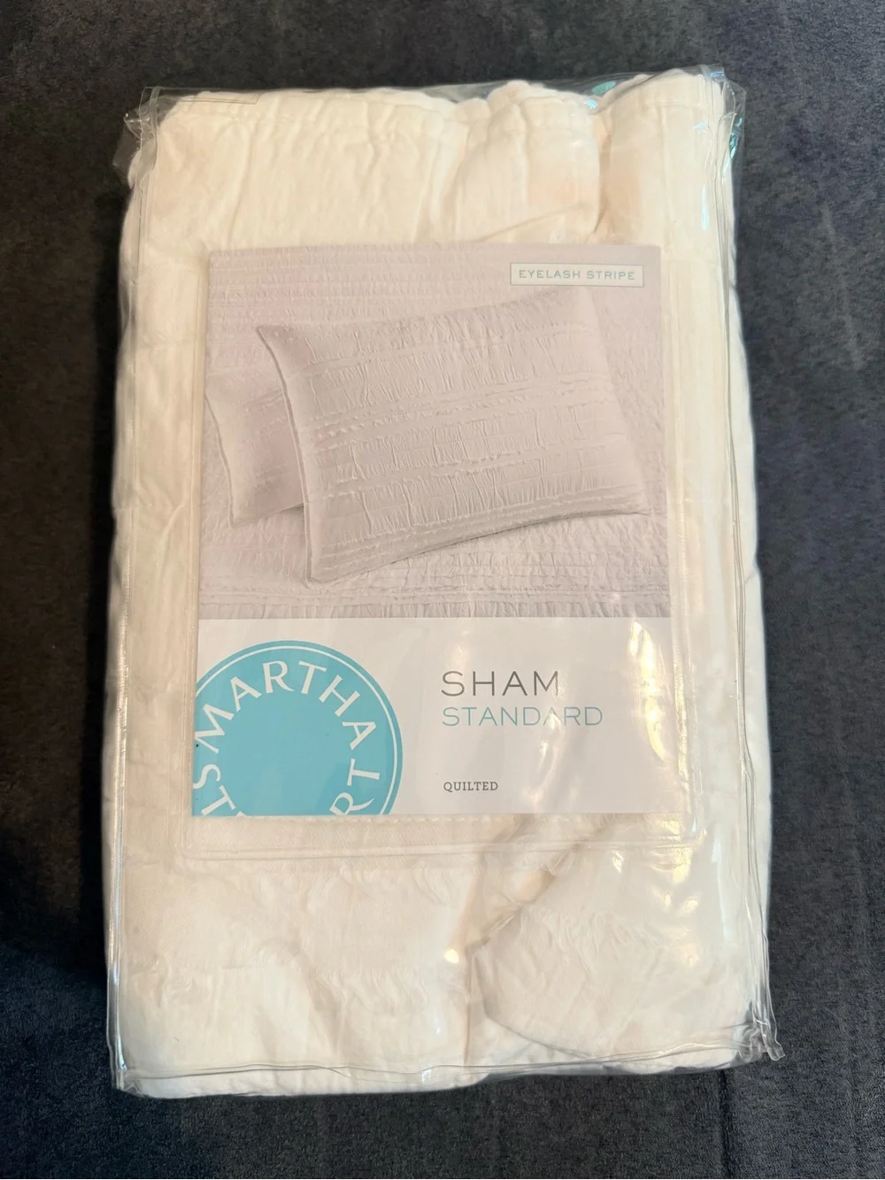 Martha Stewart Eyelash Stripe Quilted Sham in Cream